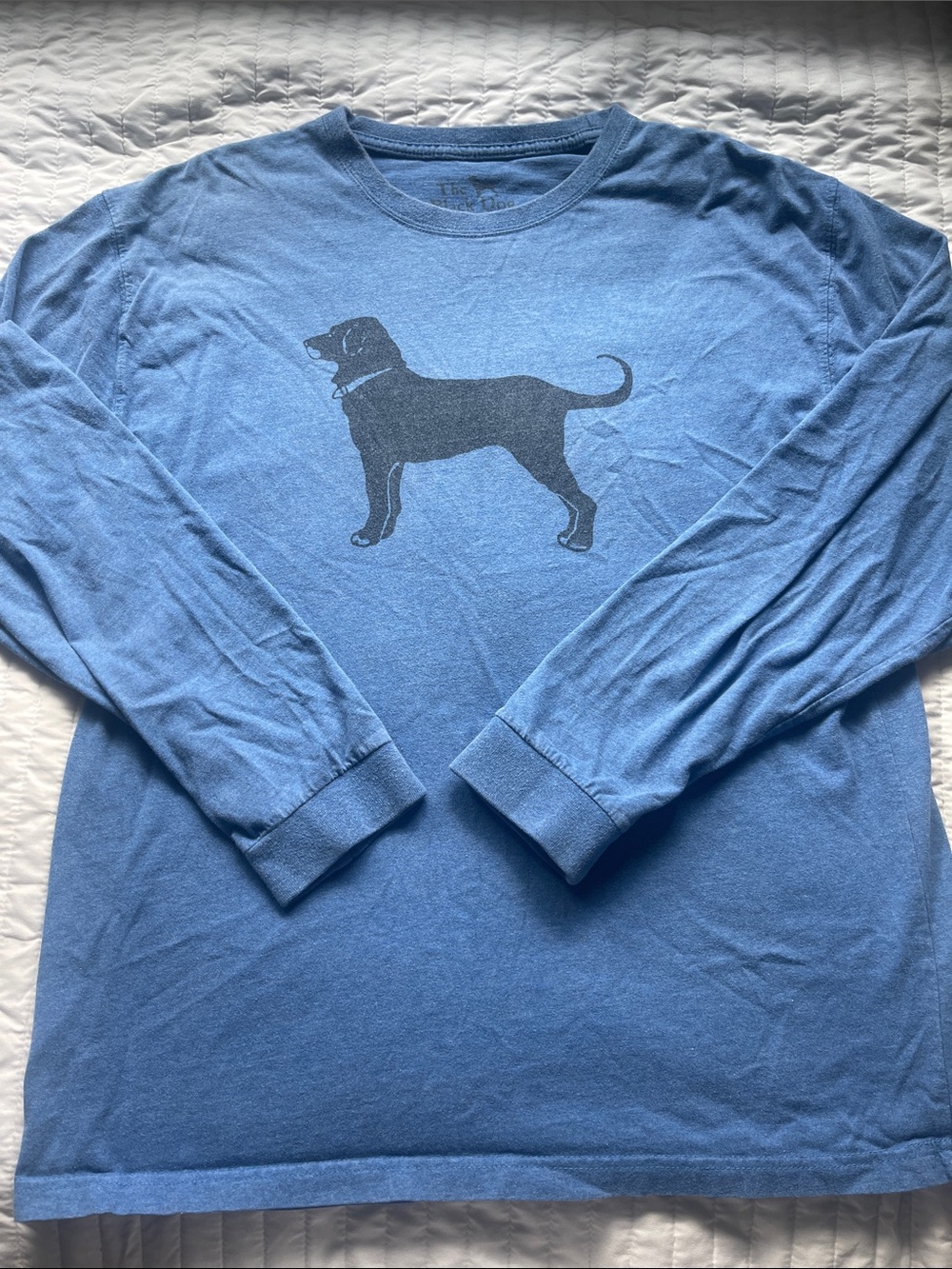 The Black Dog Blue Long-Sleeve Tee with Dog Graphic